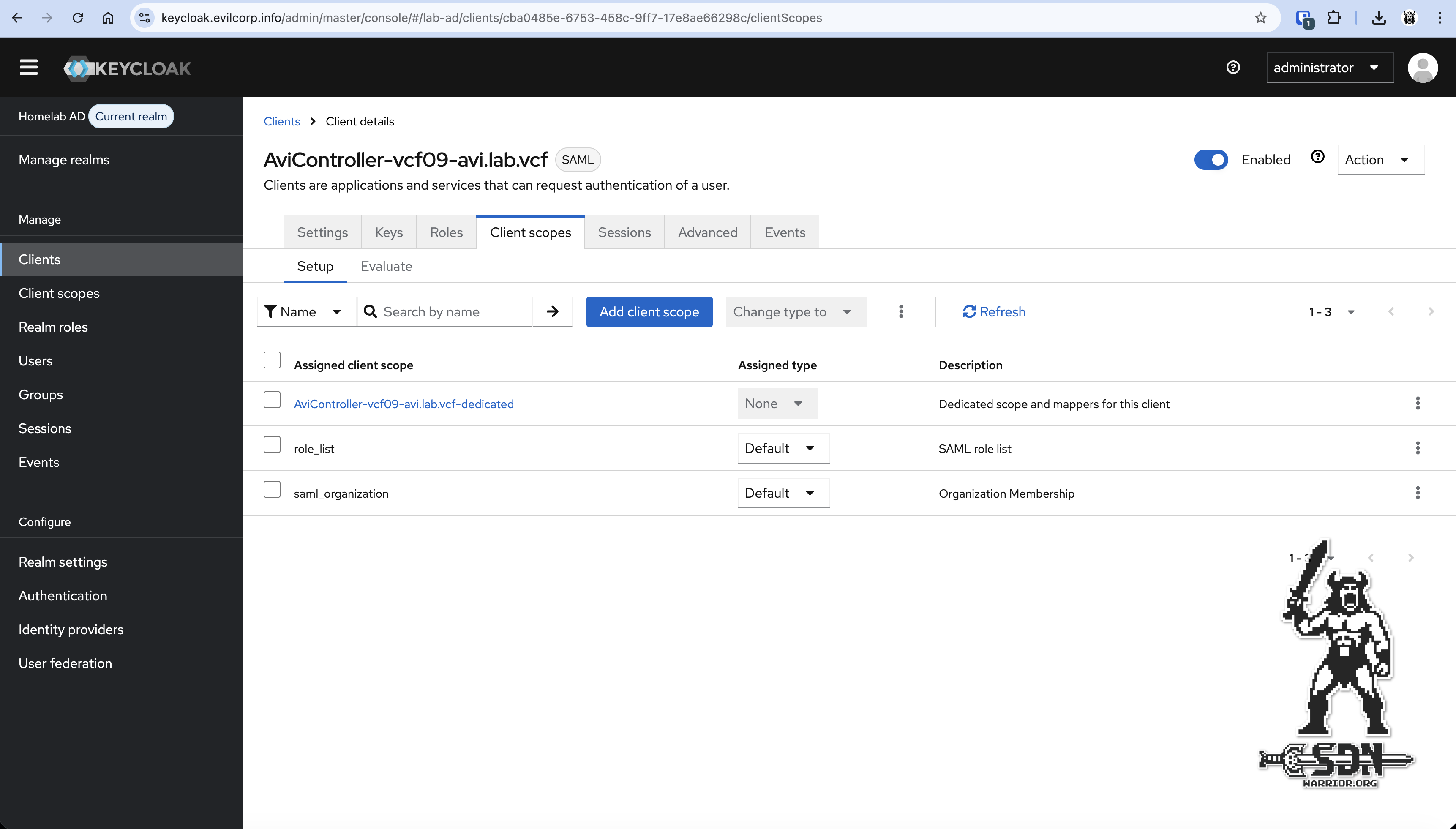 Client Scope - dedicvated