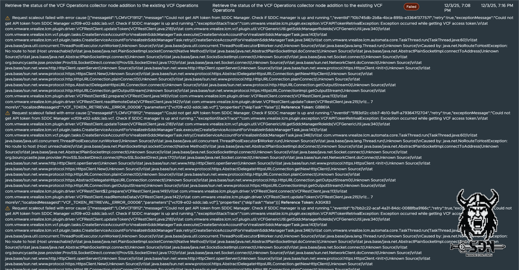 Error VCF deployment