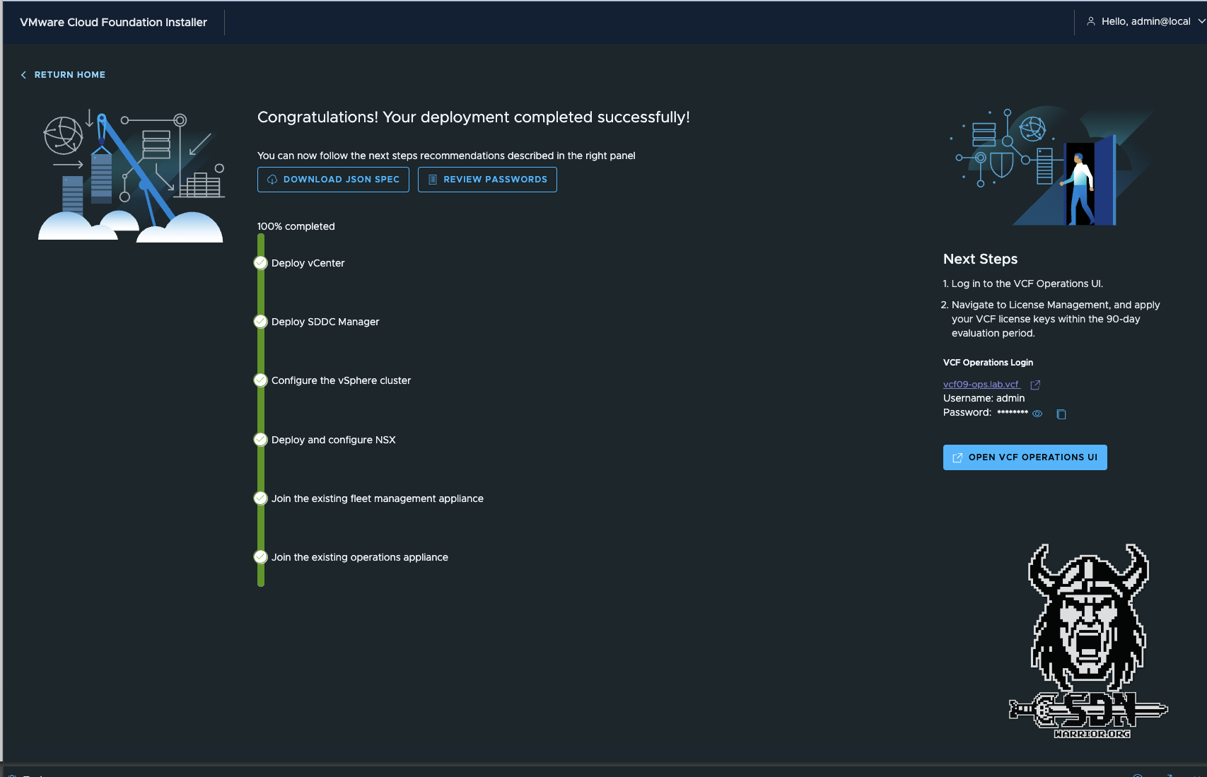 Installation finished