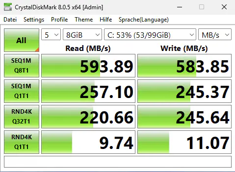 CriytalDiskMark Benchmark