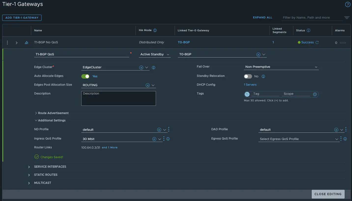 T1 Qos Profile