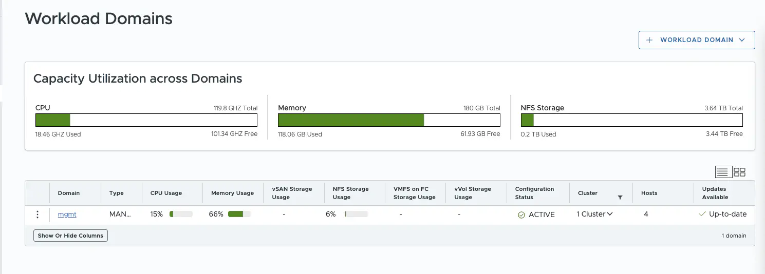 MGMT Domain with NFS Storage