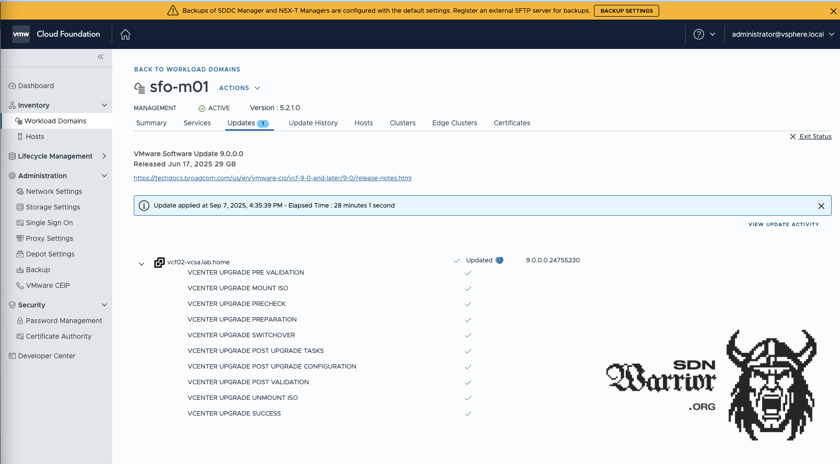 vCenter update