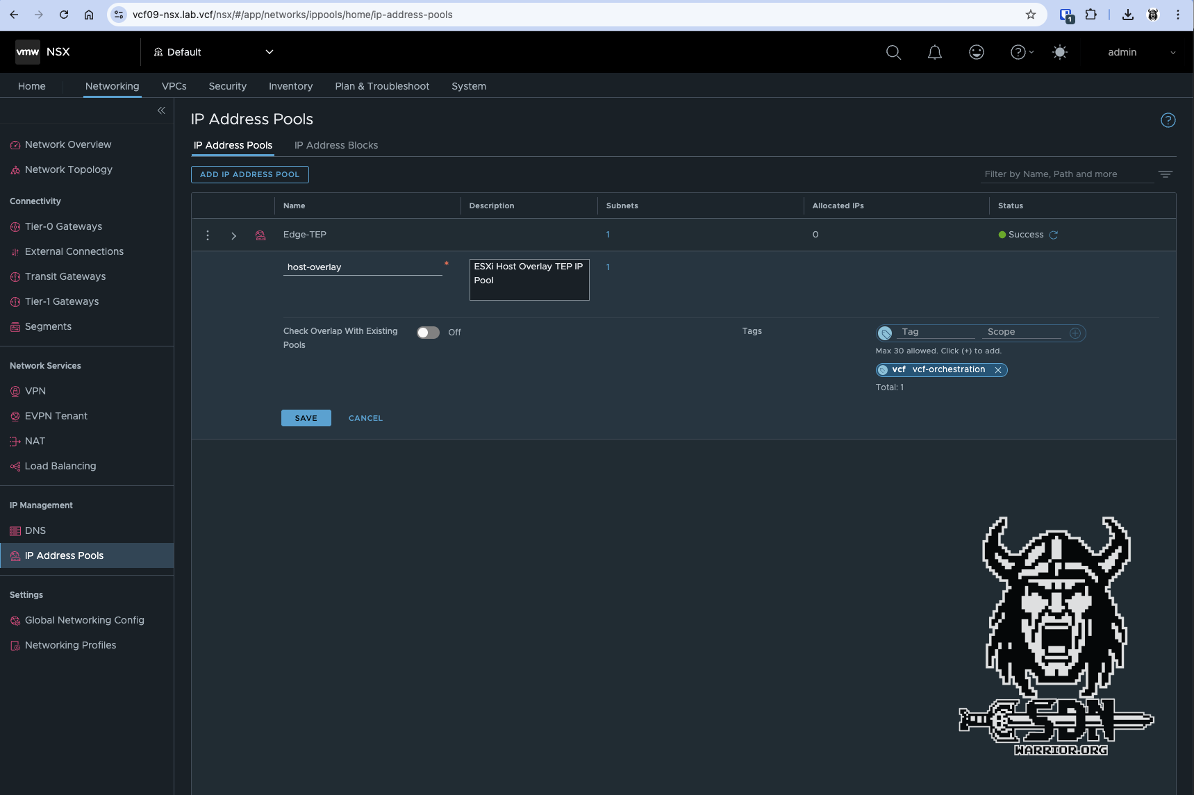 NSX TEP Pool